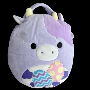 NWT Squishmallows Bubba Lavender Plush Easter Basket Kelly Toys Size 10 inches